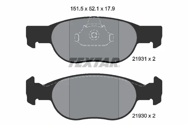комплект спирачно феродо, дискови спирачки TEXTAR              