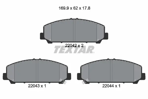 комплект спирачно феродо, дискови спирачки TEXTAR              