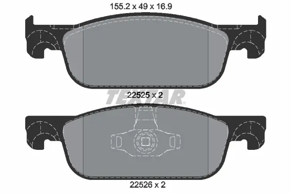 комплект спирачно феродо, дискови спирачки TEXTAR              