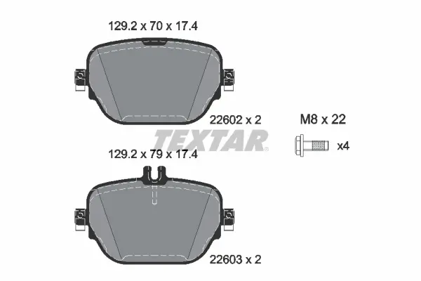 Накладки за MERCEDES-BENZ E-CLASS (W213) AMG E 63 4-matic+ (213.088) 2260201 TEXTAR              