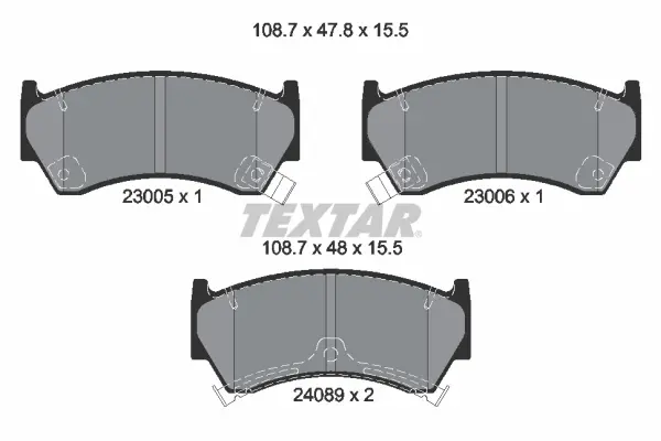 комплект спирачно феродо, дискови спирачки TEXTAR              