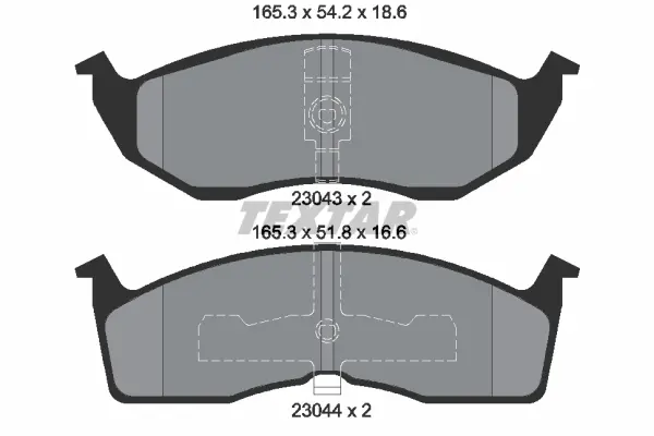 комплект спирачно феродо, дискови спирачки TEXTAR              