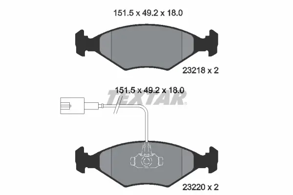 комплект спирачно феродо, дискови спирачки TEXTAR              