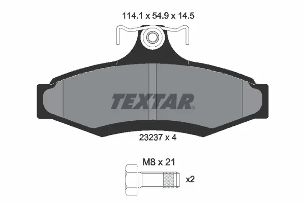 комплект спирачно феродо, дискови спирачки TEXTAR              
