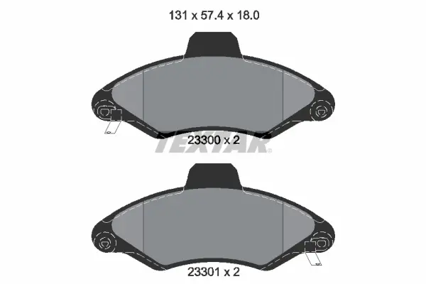 комплект спирачно феродо, дискови спирачки TEXTAR              
