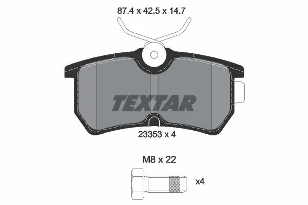 комплект спирачно феродо, дискови спирачки TEXTAR              