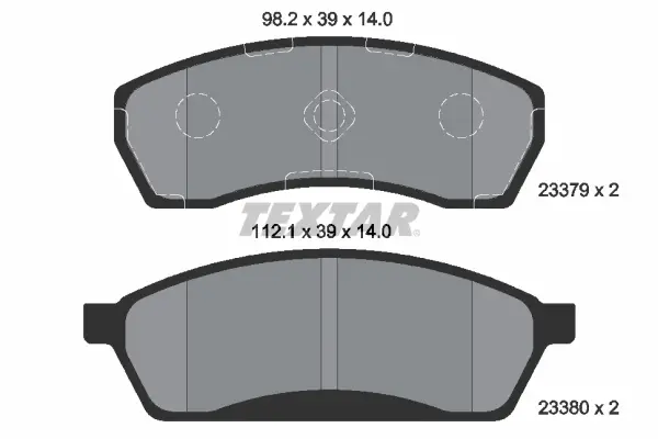 комплект спирачно феродо, дискови спирачки TEXTAR              