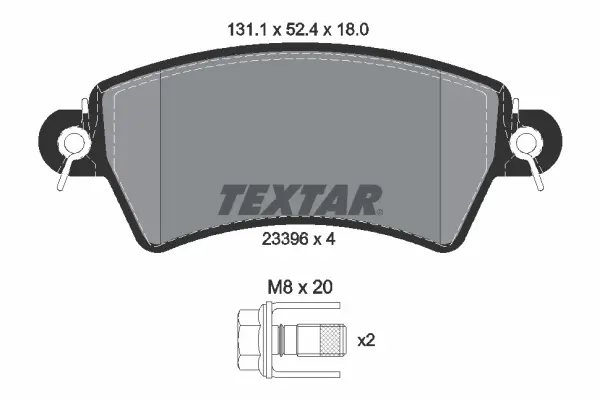 комплект спирачно феродо, дискови спирачки TEXTAR              