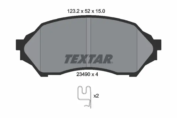 комплект спирачно феродо, дискови спирачки TEXTAR              
