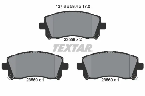 комплект спирачно феродо, дискови спирачки TEXTAR              