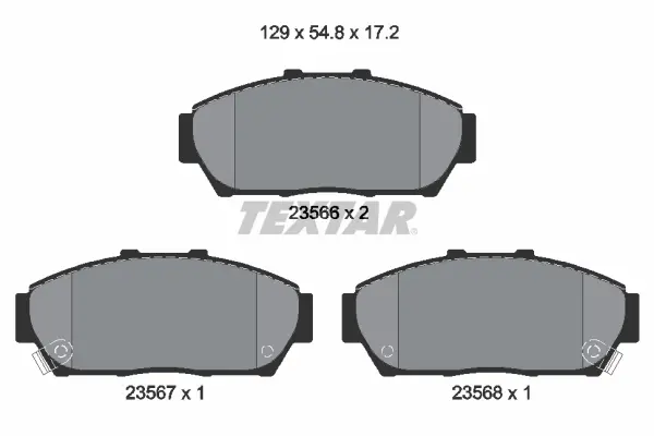 комплект спирачно феродо, дискови спирачки TEXTAR              