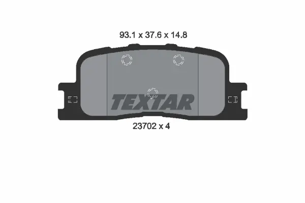 комплект спирачно феродо, дискови спирачки TEXTAR              