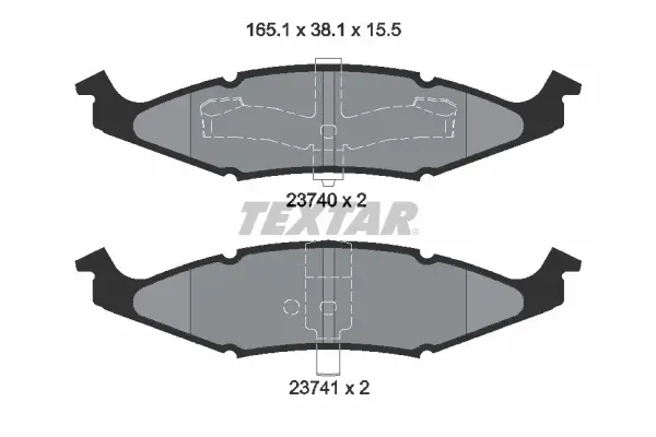 комплект спирачно феродо, дискови спирачки TEXTAR              