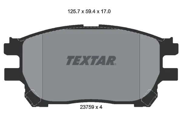 комплект спирачно феродо, дискови спирачки TEXTAR              