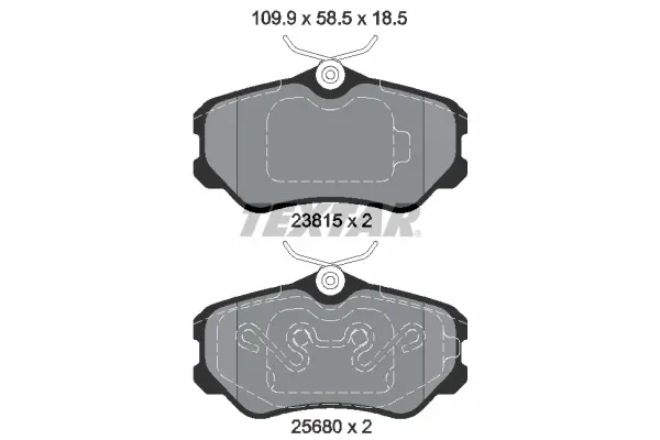 комплект спирачно феродо, дискови спирачки TEXTAR              