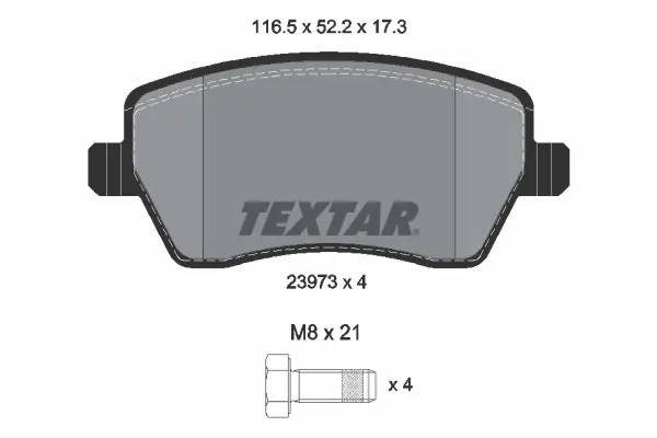 комплект спирачно феродо, дискови спирачки TEXTAR              