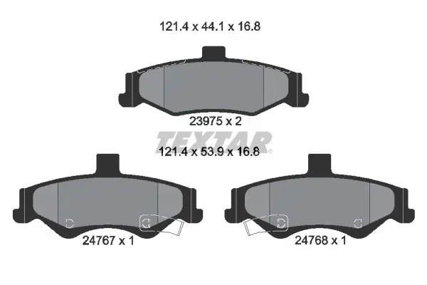 комплект спирачно феродо, дискови спирачки TEXTAR              