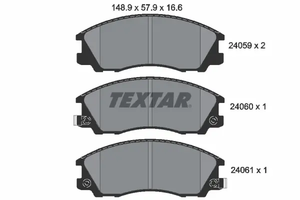 комплект спирачно феродо, дискови спирачки TEXTAR              