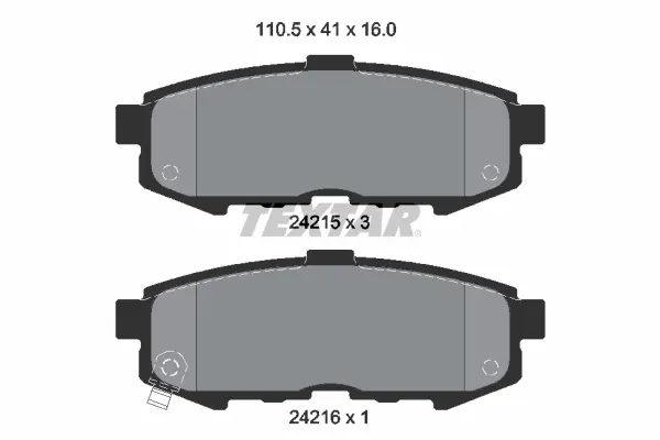 комплект спирачно феродо, дискови спирачки TEXTAR              