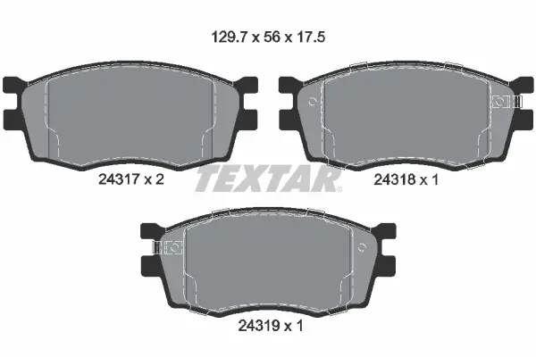 комплект спирачно феродо, дискови спирачки TEXTAR              