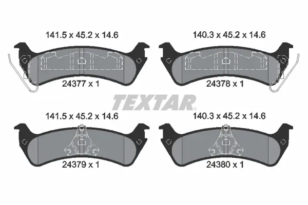 комплект спирачно феродо, дискови спирачки TEXTAR              