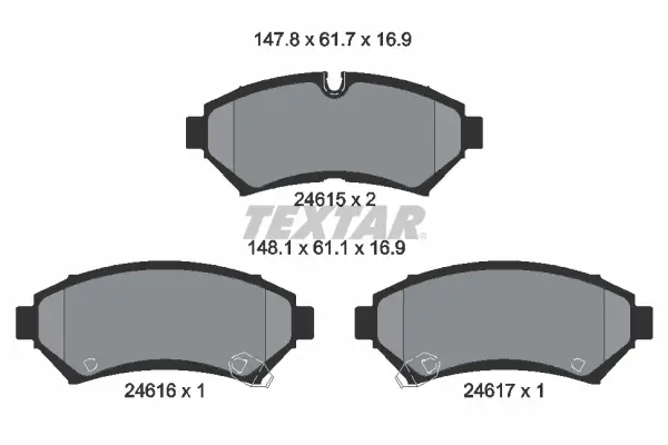 комплект спирачно феродо, дискови спирачки TEXTAR              