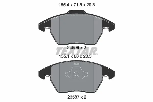комплект спирачно феродо, дискови спирачки TEXTAR              