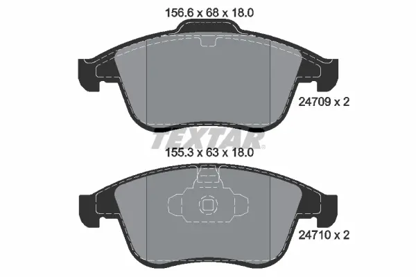 комплект спирачно феродо, дискови спирачки TEXTAR              