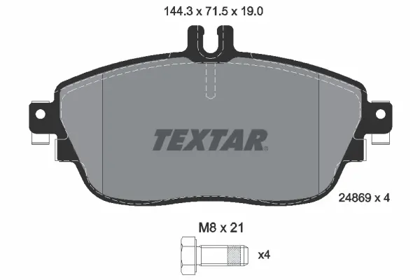 комплект спирачно феродо, дискови спирачки TEXTAR              