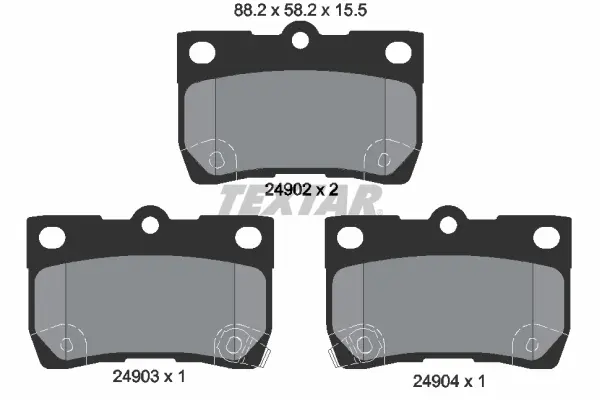 комплект спирачно феродо, дискови спирачки TEXTAR              