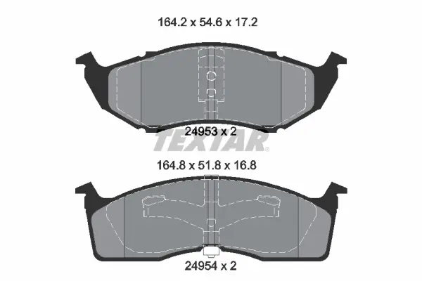комплект спирачно феродо, дискови спирачки TEXTAR              
