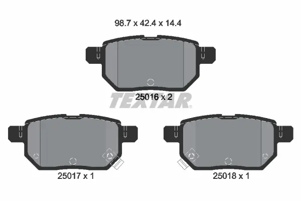 комплект спирачно феродо, дискови спирачки TEXTAR              