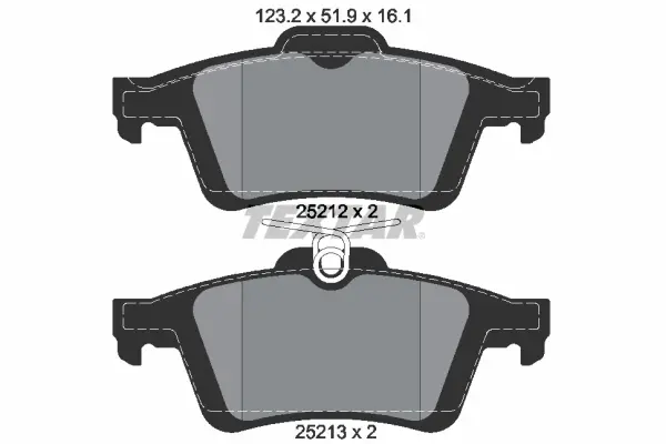 комплект спирачно феродо, дискови спирачки TEXTAR              