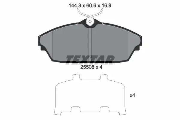 комплект спирачно феродо, дискови спирачки TEXTAR              