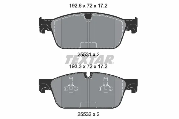 комплект спирачно феродо, дискови спирачки TEXTAR              