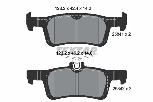 комплект спирачно феродо, дискови спирачки TEXTAR              