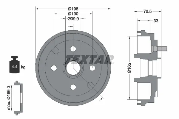 Спирачен барабан TEXTAR