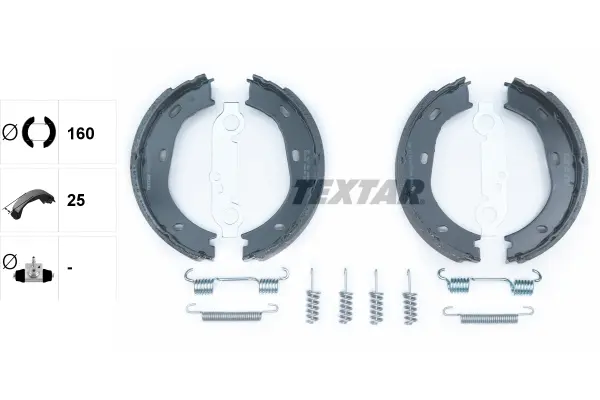 комплект спирачна челюст, ръчна спирачка TEXTAR              
