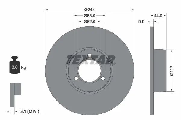 спирачен диск TEXTAR              
