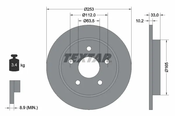 спирачен диск TEXTAR              