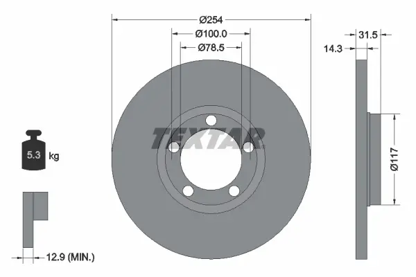 спирачен диск TEXTAR              