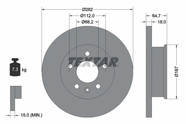 спирачен диск TEXTAR               92058500