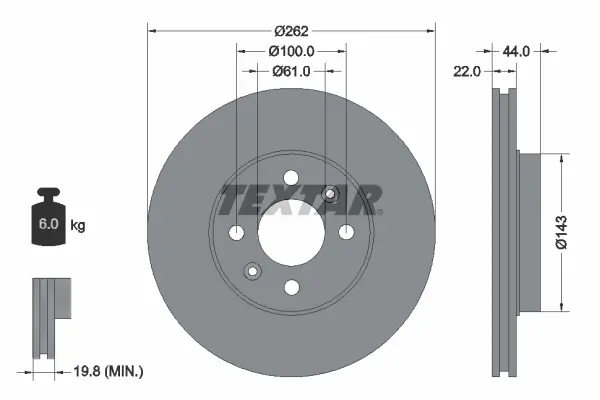 спирачен диск TEXTAR              