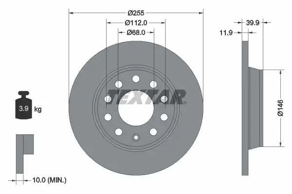 Спирачни дискове за AUDI A4 (8EC, B7) 2.0 TDI quattro 92106303 TEXTAR              