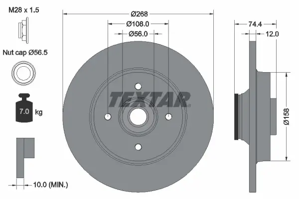 спирачен диск TEXTAR              