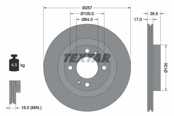 спирачен диск TEXTAR              