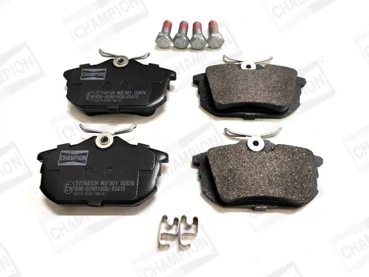 комплект спирачно феродо, дискови спирачки CHAMPION            