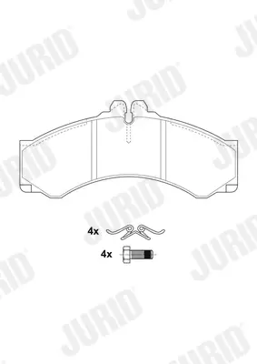 комплект спирачно феродо, дискови спирачки JURID               
