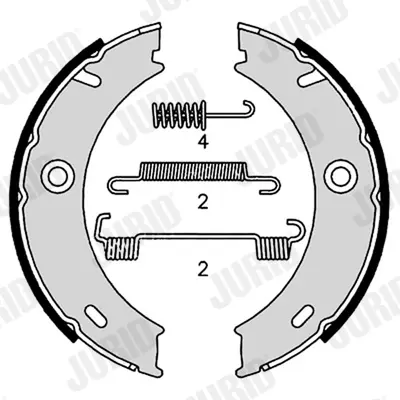 комплект спирачна челюст, ръчна спирачка JURID               