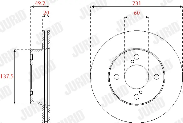 спирачен диск JURID               